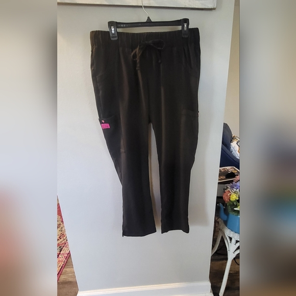 Betsey Johnson Women's Black Scrub Set with Pink Accents - Picture 7 of 10